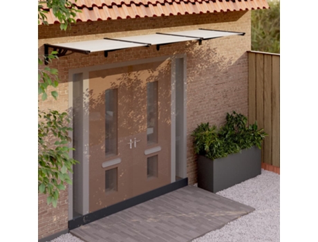 MAISON EXCLUSIVE Marquesina puerta policarbonato negro y transparente 358,5x90cm
