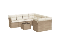 Maison Exclusive - Set De Sofás De Jardín 9 Pzas Con Cojines Ratán Sintético Beige