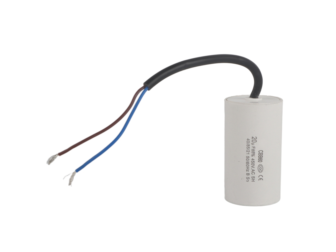 Condensador De Arranque De Motor Cbb60 450v 20uf Con Cable Para Equipos De Motor.