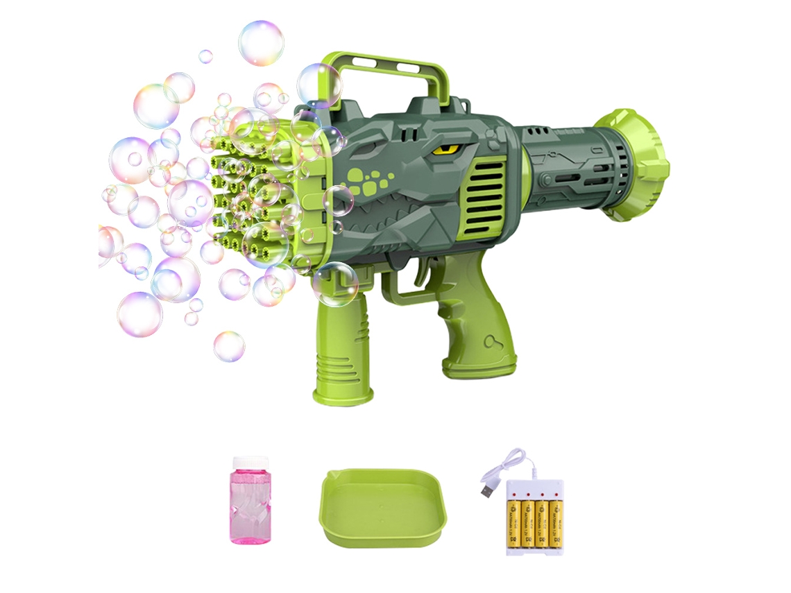 Ats-máquina De Burbujas Automática Con 32/64 Agujeros Y Luz Led, Juguete Eléctrico De Burbujas Para Niños, Regalo De Cumpleaños Para Niñas Y Niños