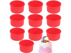 Juego de moldes para pasteles de 4 pulgadas, 10 Mini moldes de silicona para pasteles, capa de muffin, herramienta redonda para hornear pasteles para bodas, fiestas y cumpleaños