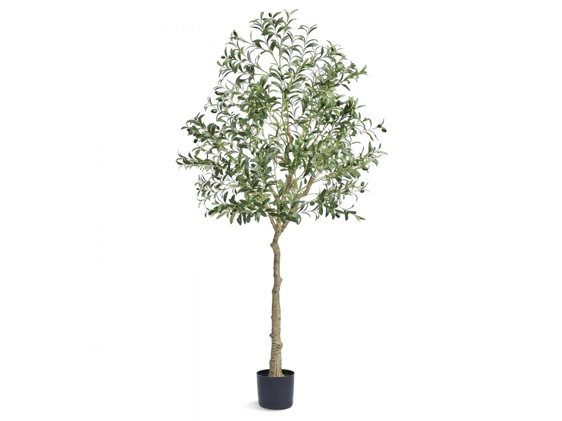 Olivo artificial de 1,80 m con 1224 hojas en pie para decoración interior y exterior Tekmaquinas