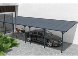 Cazeboo Pérgola Cubierta para Terraza de Aluminio Premium, gris 9x3 m KLEO