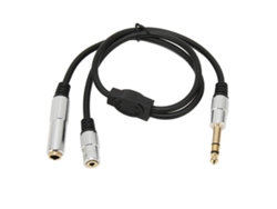 Cabo Divisor Estéreo 6.35mm Macho Para 6.35mm E 3.5mm Fêmea Para Amplificador Microfone 1 Divide Em 2