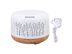 Humidificador de escritorio de 300 ml, diseño de textura de madera, silencioso, con luces LED de colores y aromaterapia, 100-240 V