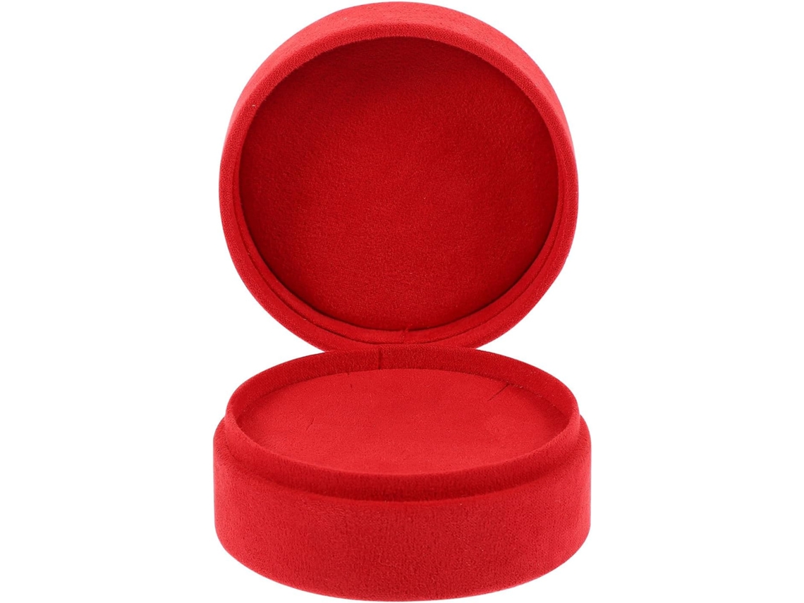 Redonda Terciopelo Joyas Organizador Anillos Collares Almacenamiento Protector Acolchado Suave Regalos