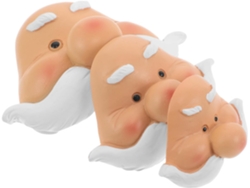 Juego de 3 miniaturas de cabujón de resina con caras de Papá Noel, ideales para manualidades navideñas, fabricación de muñecas y Gokoco