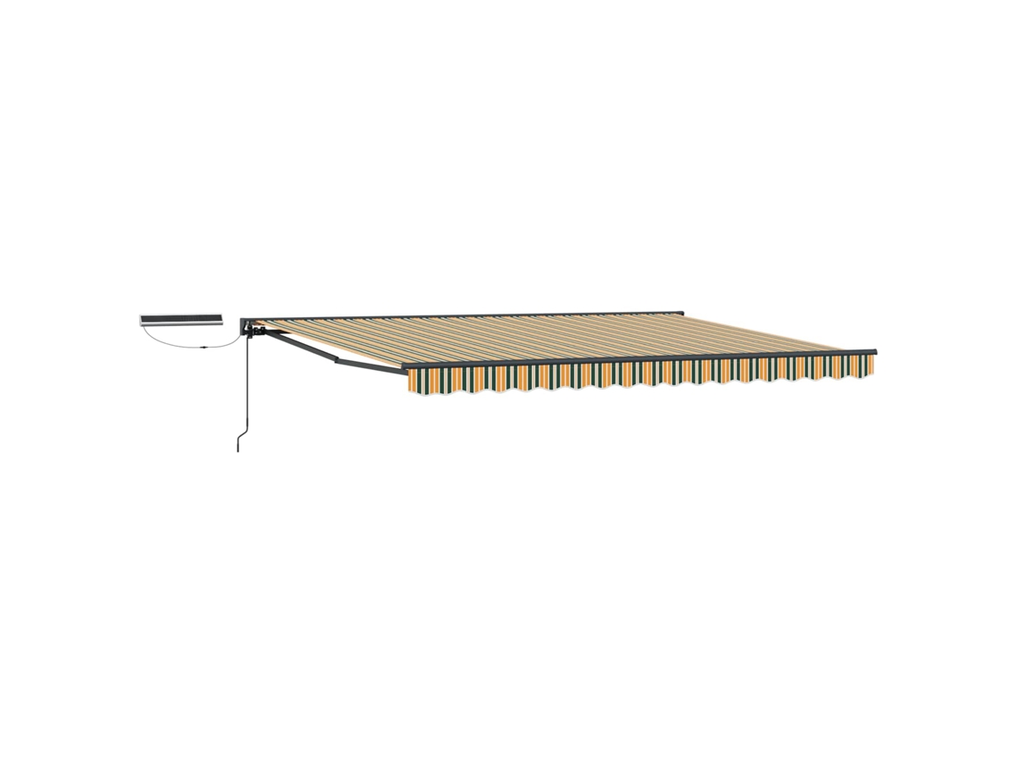 Vidaxl Toldo Retráctil Eléctrico Verde, Amarillo, Antracita 4 X 3 M