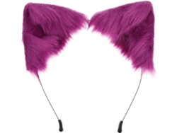 Diadema Para Niñas Con Orejas De Gato De Peluche, Color Morado, Accesorio Creativo Para Cosplay.