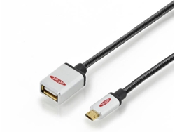 Cable USB EDNET (USB - 30 cm - Negro)