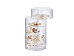 Caja Organizadora Giratoria Linjou, Caja De Joyería De Acrílico, Rotación 360°, 5 Capas, Transparente