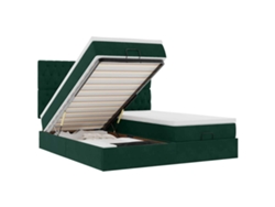 Maison Exclusive - Estructura De Cama Otomana Colchones Terciopelo Verde Oscuro