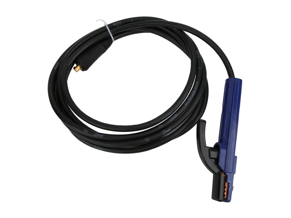 Grampo de eletrodo 300A com cabo de 25mm² e 4m para soldador a arco MMA