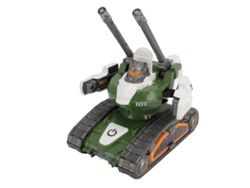 Tanque de juguete eléctrico giratorio transformable con luz y estilo automático, verde para niños