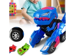 Coche robot de transformación de dinosaurio con luz tintineante