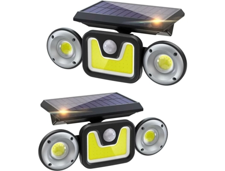 Lámpara solar exterior, 83 piezas Cob Led, 3 modos, lámpara exterior impermeable Ip65 con detector de movimiento 270 gran angular 2uds