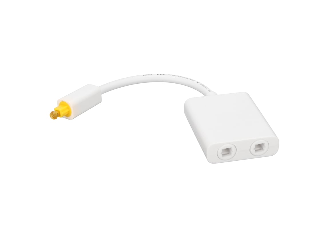 Divisor De Cable Óptico Digital, 1 Entrada, 2 Salidas, Fibra Óptica Para Reproductor De Dvd, Amplificador, Blanco.