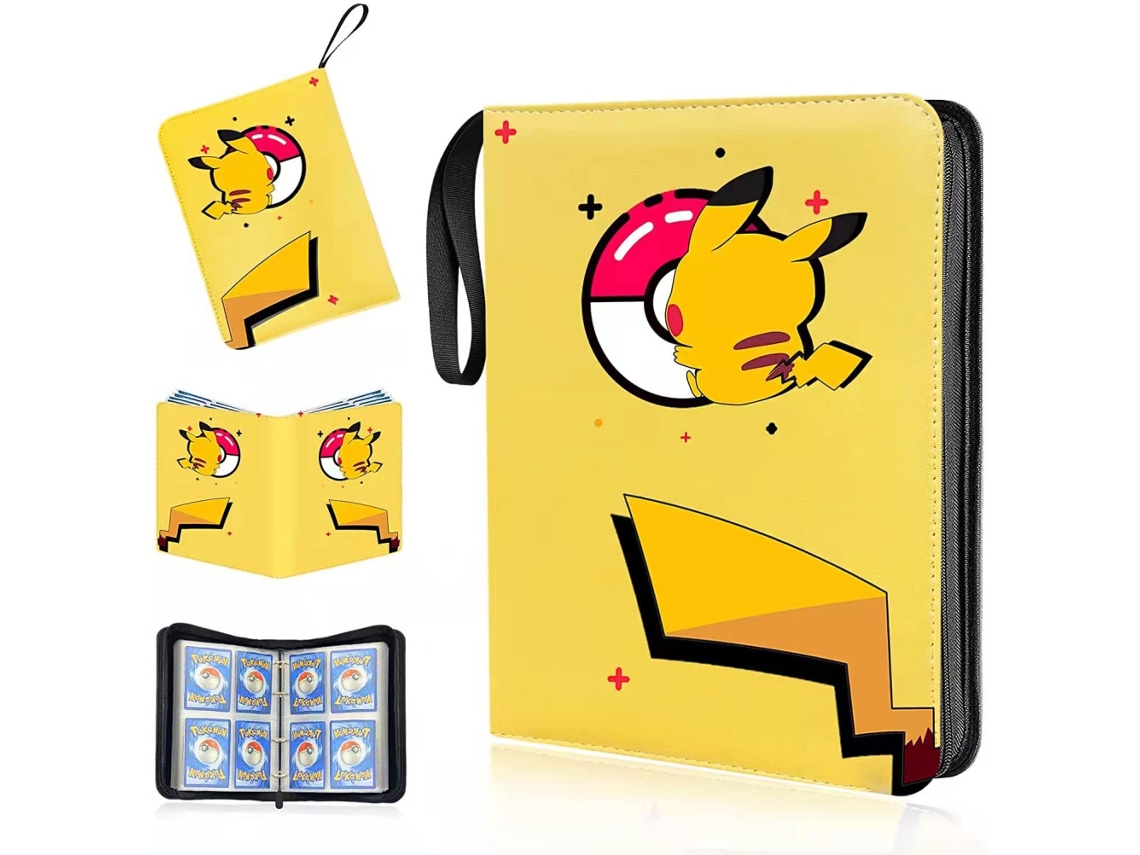 Álbum De Tarjetas Coleccionables De Pu Eva Con 4/9 Bolsillos, Capacidad Para 400/900 Tarjetas, Con Cremallera Y Asa.