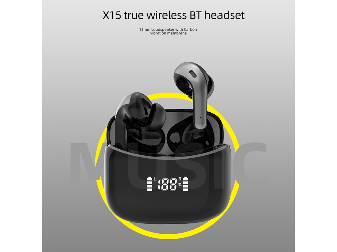 Auriculares Bluetooth Con Pantalla Digital Estéreo Y Larga Duración De Batería