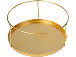 Bandeja Redonda Hierro Dorado Joyería Plato Multifuncional Guardar Maquillaje Accesorios Soporte Decorativo