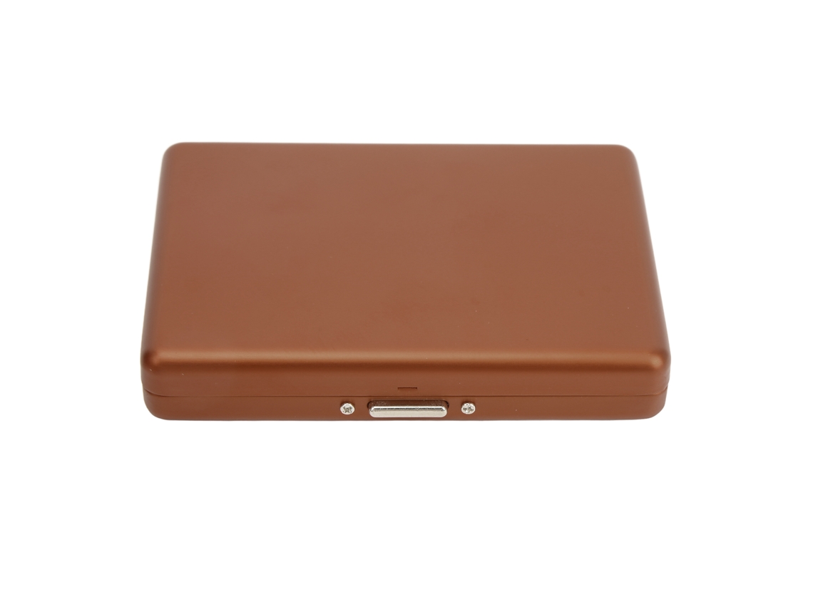 Cartera Multifuncional Para Cigarrillos De Aleación De Aluminio Resistente A Los Golpes Para Hombres Y Mujeres, Color Café.