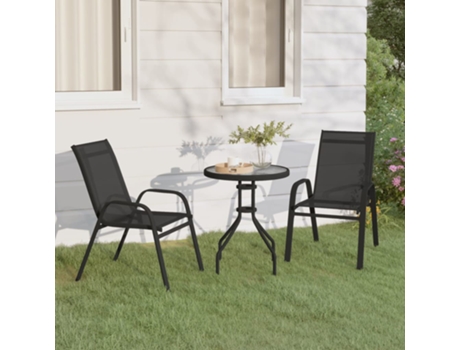 Conjunto 3 de bistro de jardín de VIDAXL negro