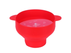 Cubo plegable de silicona para palomitas de maíz con tapa para hacer palomitas en casa, accesorio de cocina con asa, color rojo