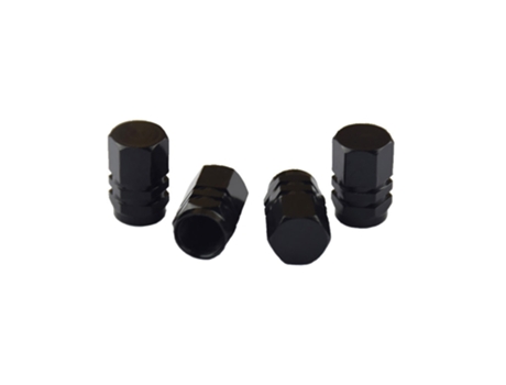 Tapas de válvula de aire de vástago de neumático de rueda de coche de aluminio antirrobo[Negro]