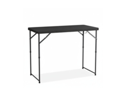 Relaxdays Mesa De Jardim Dobrável, Hbd: 74x120x60 Cm, Plástico, Aço, Altura Ajustável, 6 Pessoas, Preta