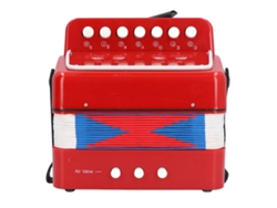 Acordeón Infantil, 7 Teclas, Instrumento Musical De Juguete Para Niños, Rojo.