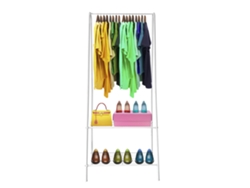 Perchero Burro Metálico Premium Angle NYANA Home 151x60x34cm 1 balda para colgar, 1 balda inferior Blanco.