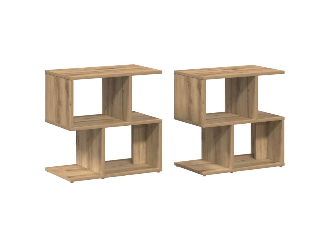 Maison Exclusive - Mesitas De Noche 2 Uds Madera Ingeniería Roble 50x30x51,5 Cm