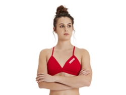 ARENA Top de Natación para Mujeres con Atadura en la Espalda Rojo-Blanco
