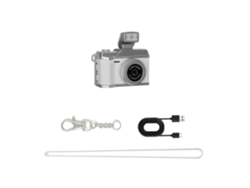Mini cámara MDUG con pantalla IPS de 0,96 pulgadas, 1080p, flash LED y múltiples filtros (blanca, 8 GB)