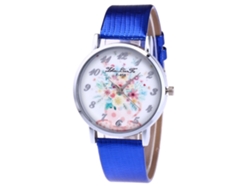 Reloj De Cuarzo Ultraligero De Cuero Para Mujer De Zhou Lianfa (azul)