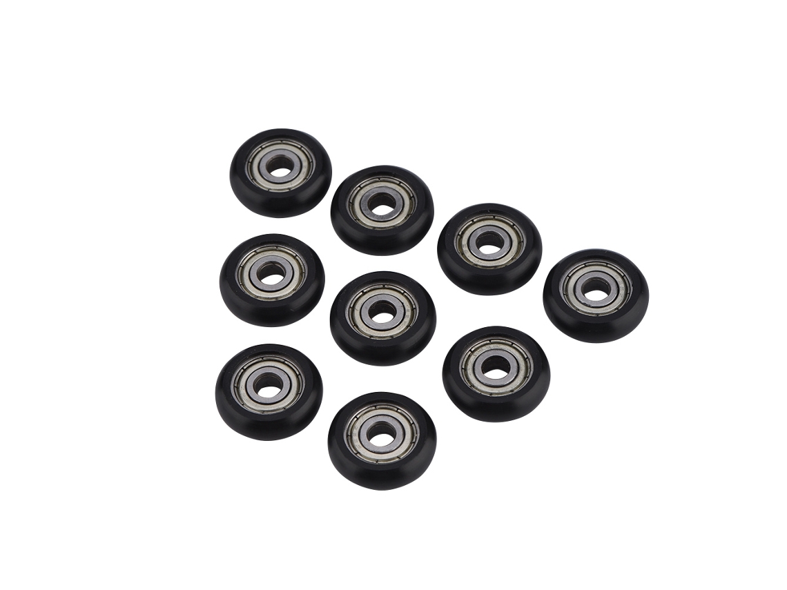 9 piezas de poleas y rodamientos de aluminio negro para impresora 3D