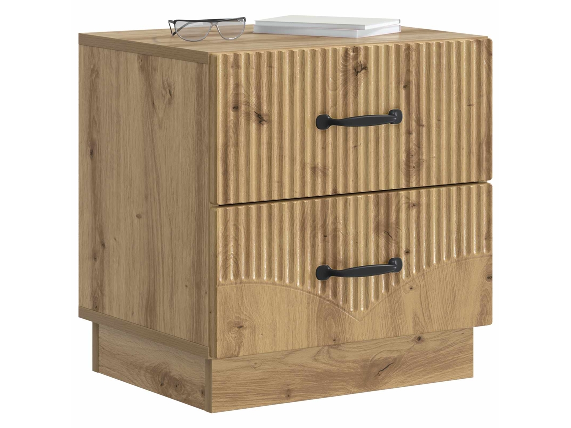 Maison Exclusive - Armario De Noche 2 Pcs Roble Artesanal 43 X 34,5 X 44,5 Cm