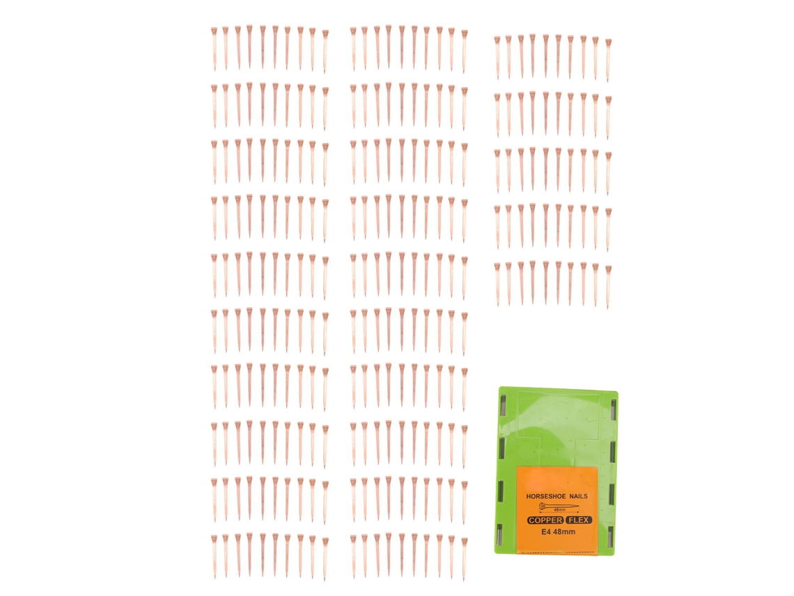 250 clavos de herradura de 48 mm con caja de plástico