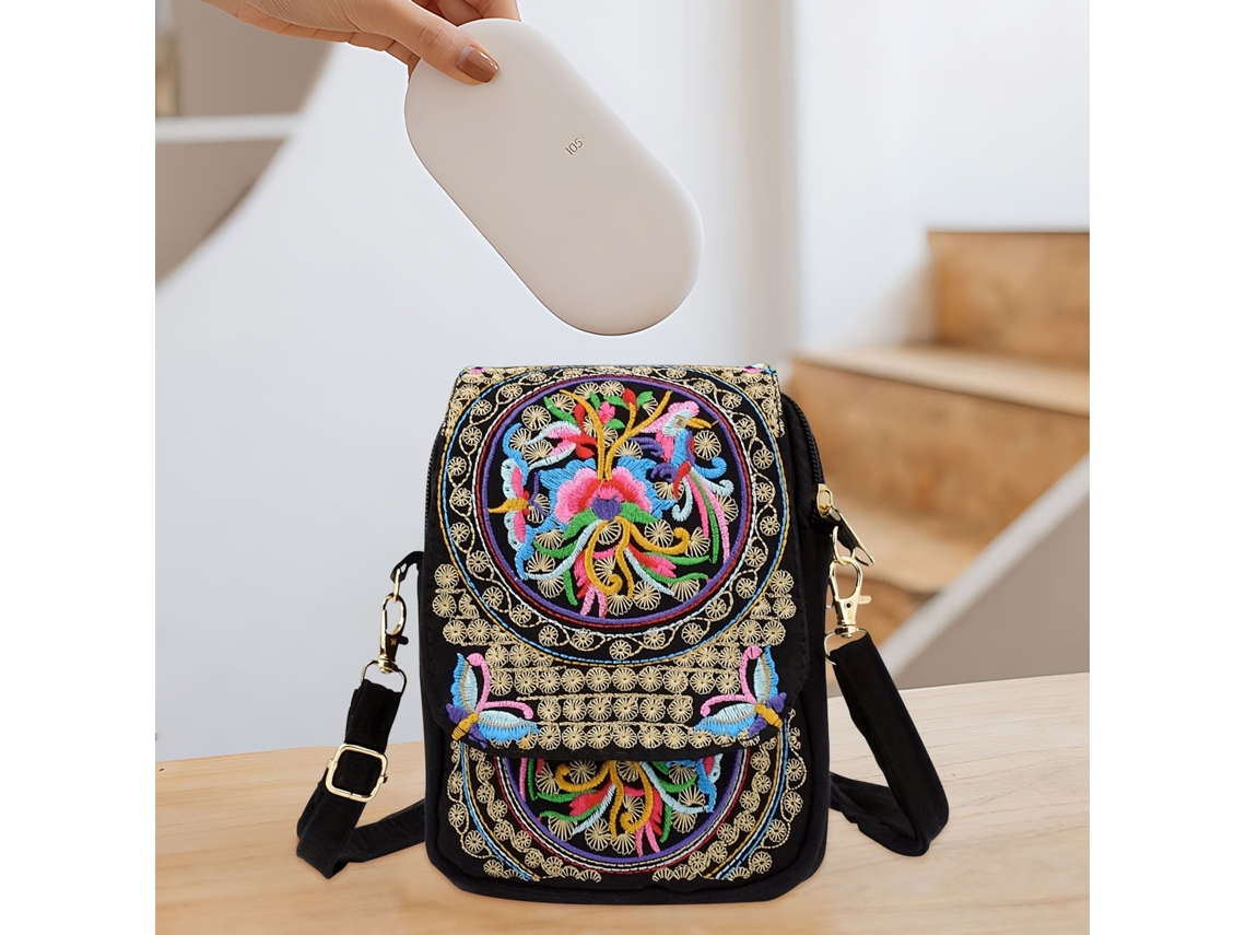 Bolsa Para Mulher Com Bordado Étnico De Yunnan.