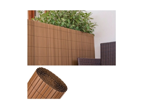 Cañizo ocultación doble cara PVC chocolate 2 x 3 metros, para jardin, balcón y terrazas