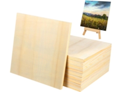 Juego de 10 marcos de fotos cuadrados grandes de madera natural, CHABERLU Handicrafts