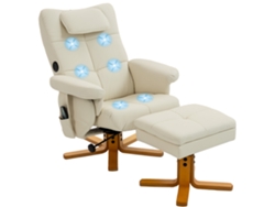 Sillón de masaje con reposapiés, respaldo reclinable hasta 135°, caja de almacenamiento y mando a distancia Chimi.