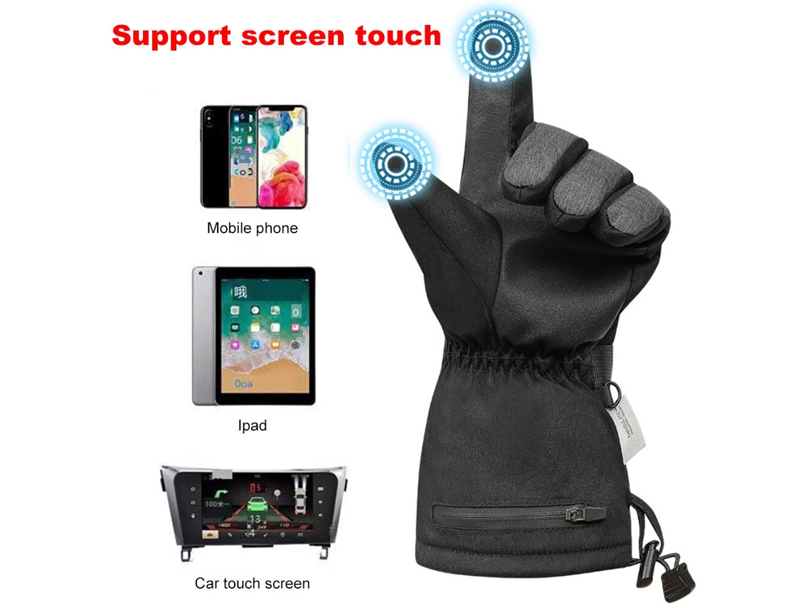 Negrotengoo 1 Par Guantes Eléctricos Calefactables Uniex Táctil Carga 74v Cc Impermeables Invierno Exterior