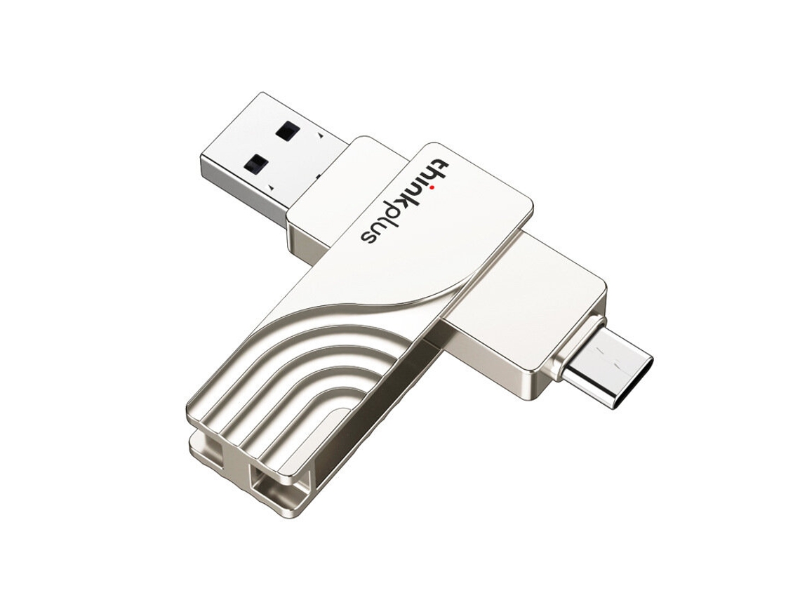 Unidad flash Lenovo Thinkplus TPUU301 de 64 GB con puertos USB 3.0 de alta velocidad y tipo C 3.1