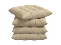 Cojines para asiento, 4 unidades, color crema, 40 x 40 x 6 cm, microfibra HARLANV1