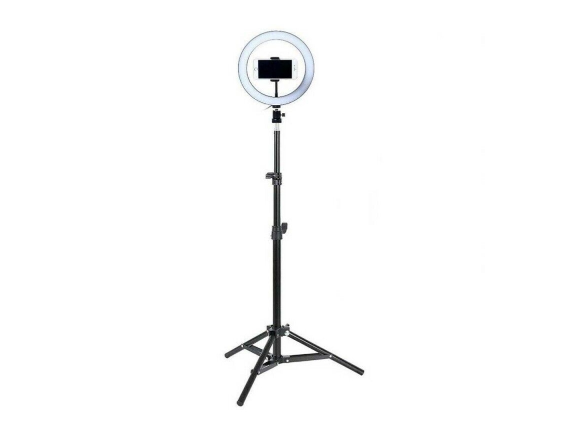 Anillo de luz LED aro para fotografía 26cm + tripode 2,1mts
