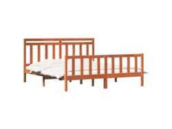 Cama De Matrimonio | Cama Para Adultos | Estructura De Cama 2 Uds Marrón Cera 205,5 X 185,5 X 100 Cm