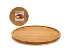 Bandeja de Bambú para Aperitivos Redonda Grande. 30 Cm.