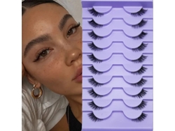 Estas Pestañas Postizas De Estilo Natural Hacen Que Las Comisuras Exteriores De Los Ojos Parezcan Más Largas. Incluyen 10 Pares, Son Aptas P