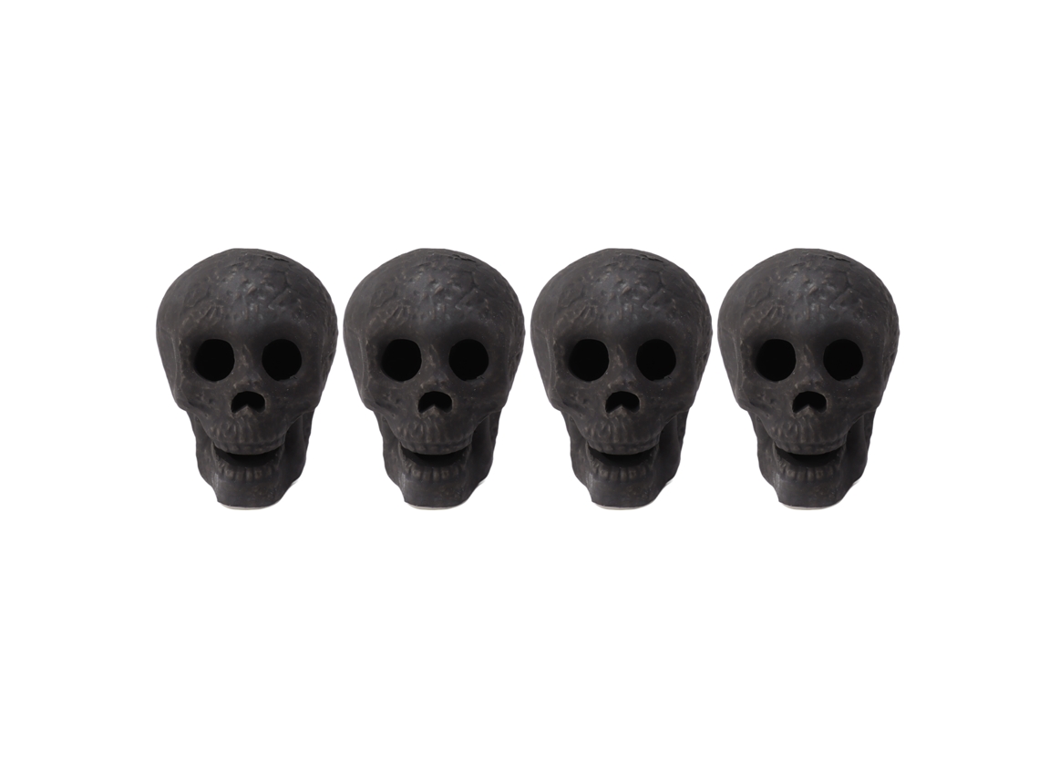 4pcs Calaveras De Hoguera Cerámica Ignífugas Para Fogata Chimenea Decoración Halloween